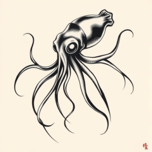 Japanese Squid Tattoo