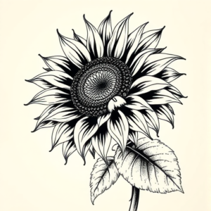 Japanese Sunflower Tattoo