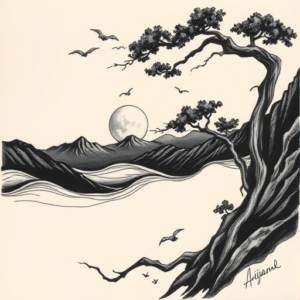 Japanese Sunset Tattoo