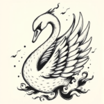 Japanese Swan Tattoo