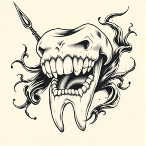 Japanese Tooth Tattoo