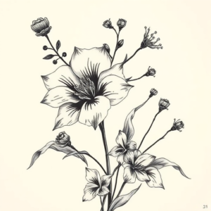 Japanese Wildflower Tattoo