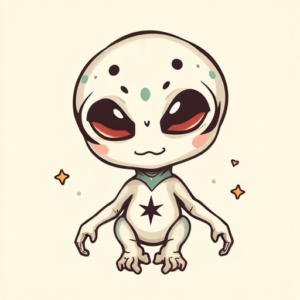 Kawaii Alien Tattoo