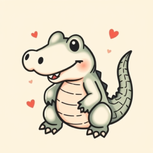 Kawaii Alligator Tattoo
