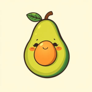 Kawaii Avocado Tattoo