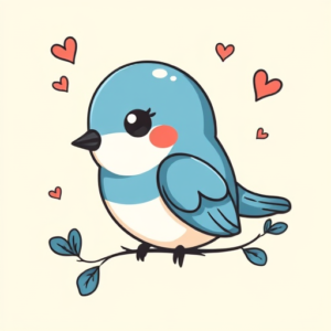 Kawaii Bluebird Tattoo