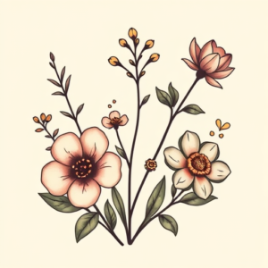 Kawaii Botanical Tattoo