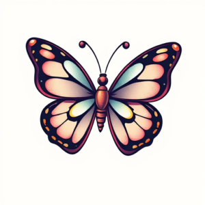 Kawaii Butterfly Tattoo