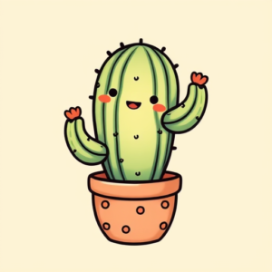 Kawaii Cactus Tattoo