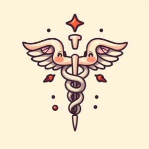 Kawaii Caduceus Tattoo