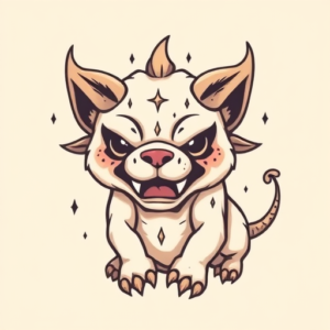 Kawaii Cerberus Tattoo