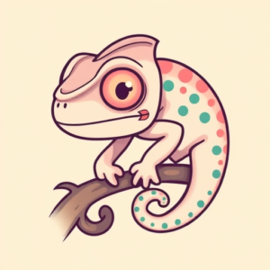 Kawaii Chameleon Tattoo