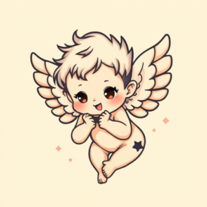 Kawaii Cherub Tattoo