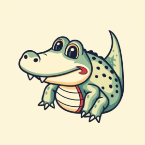 Kawaii Crocodile Tattoo