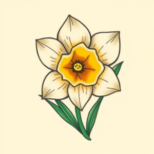Kawaii Daffodil Tattoo
