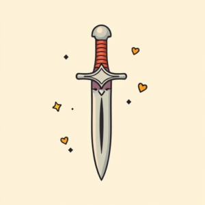 Kawaii Dagger Tattoo