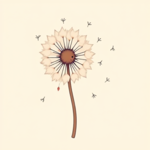 Kawaii Dandelion Tattoo