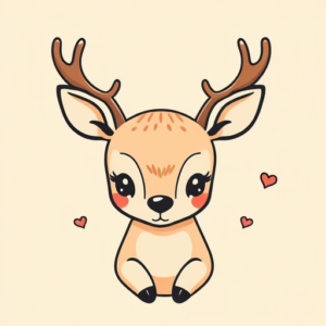 Kawaii Deer Tattoo