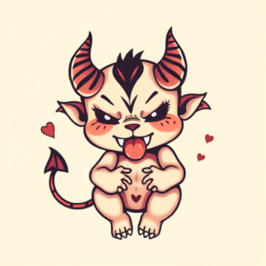Kawaii Demon Tattoo