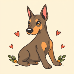 Kawaii Doberman Tattoo