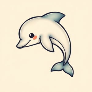 Kawaii Dolphin Tattoo