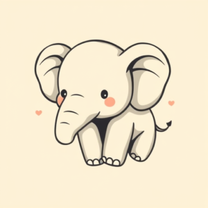 Kawaii Elephant Tattoo