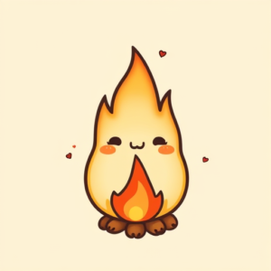 Kawaii Fire Tattoo