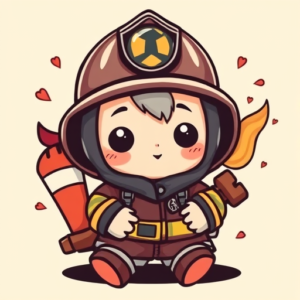 Kawaii Firefighter Tattoo