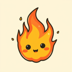 Kawaii Flame Tattoo