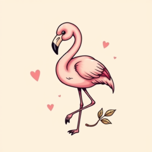 Kawaii Flamingo Tattoo