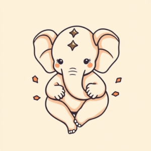 Kawaii Ganesha Tattoo