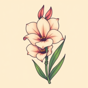 Kawaii Gladiolus Tattoo