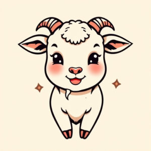 Kawaii Goat Tattoo