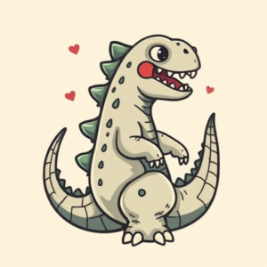 Kawaii Godzilla Tattoo