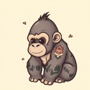 Kawaii Gorilla Tattoo