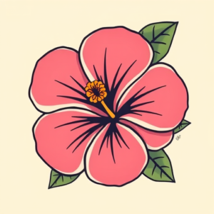 Kawaii Hibiscus Tattoo
