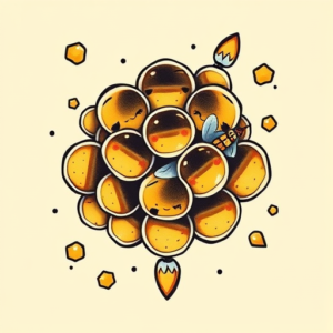 Kawaii Honeycomb Tattoo