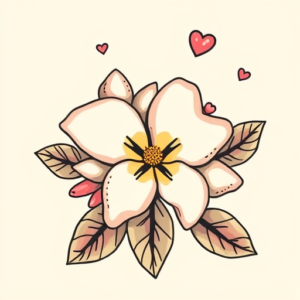 Kawaii Honeysuckle Tattoo