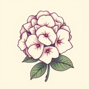 Kawaii Hydrangea Tattoo
