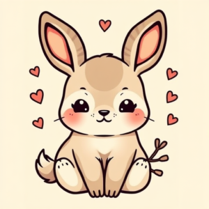 Kawaii Jackalope Tattoo