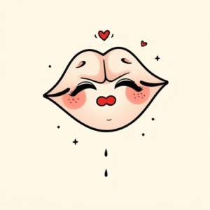 Kawaii Kiss Tattoo
