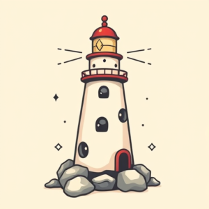 Kawaii Lighthouse Tattoo
