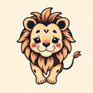 Kawaii Lion Tattoo