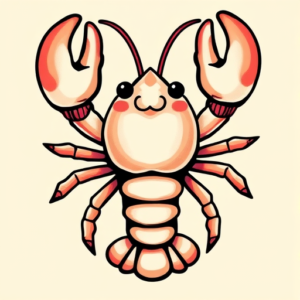 Kawaii Lobster Tattoo