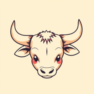 Kawaii Longhorn Tattoo