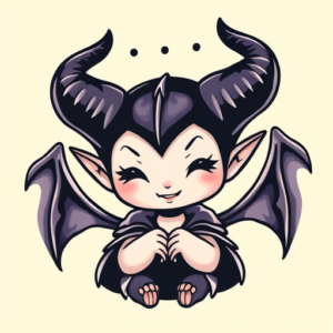 Kawaii Maleficent Tattoo