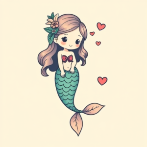 Kawaii Mermaid Tattoo
