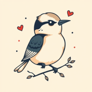 Kawaii Mockingbird Tattoo