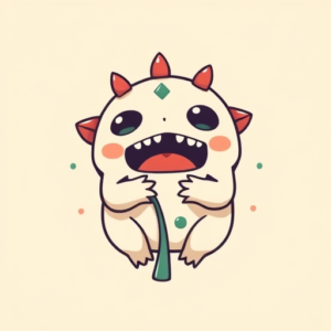 Kawaii Monstera Tattoo