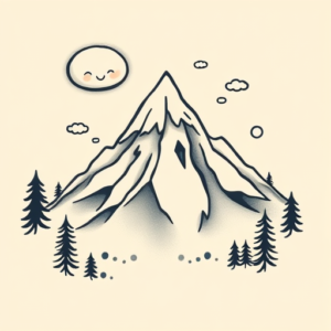 Kawaii Mountain Tattoo